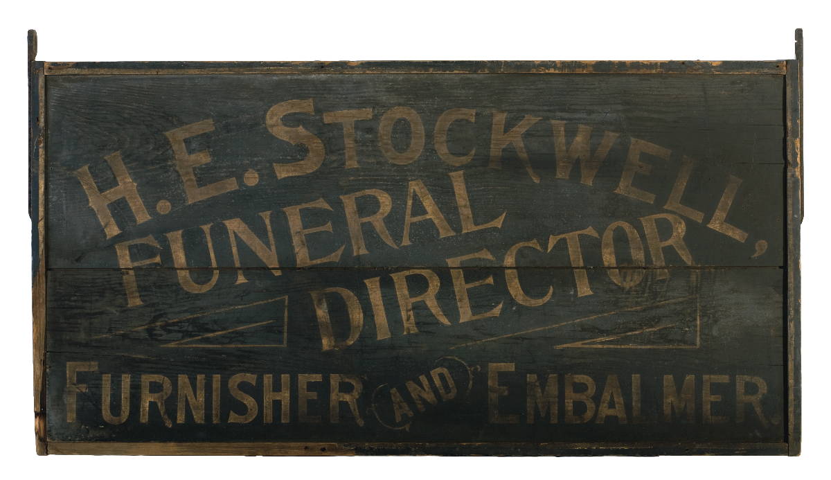 Appraisal: H E STOCKWELL FUNERAL DIRECTOR FURNISHER AND EMBALMER PAINTED TRADE