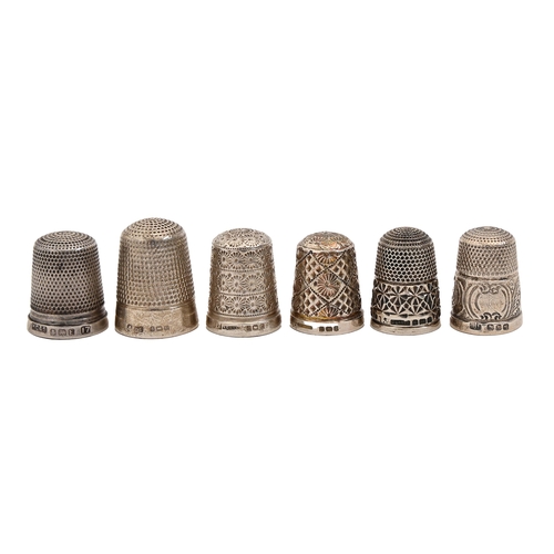 Appraisal: One Victorian One Edward VII and four George silver thimbles