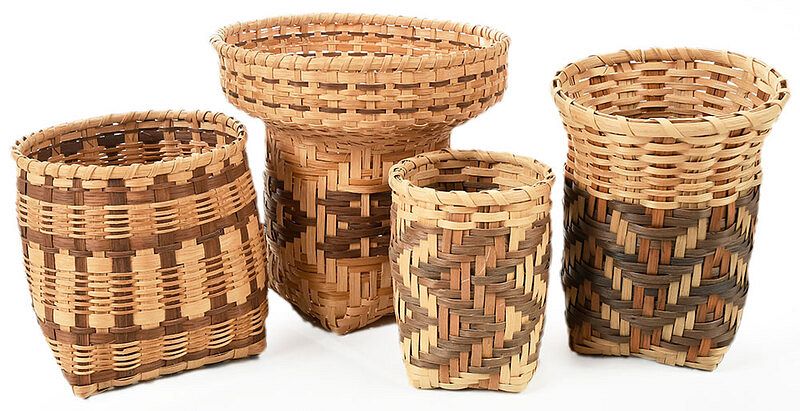 Appraisal: Four Carol Welch Cherokee Baskets Qualla Boundary North Carolina late