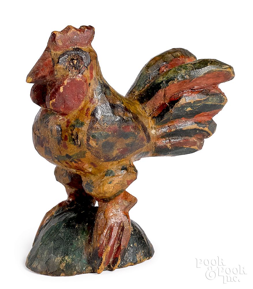 Appraisal: Wilhelm Schimmel carved and painted rooster Wilhelm Schimmel Cumberland Valley