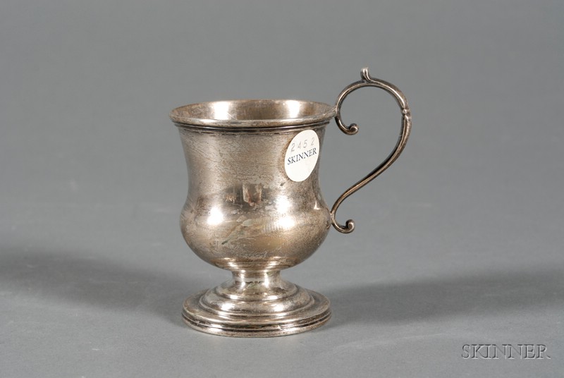 Appraisal: Empire Coin Silver Footed Mug Troy New York c s