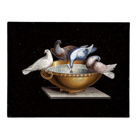 Appraisal: Framed Micromosaic Plaque Depicting the Doves of Pliny Estimate -