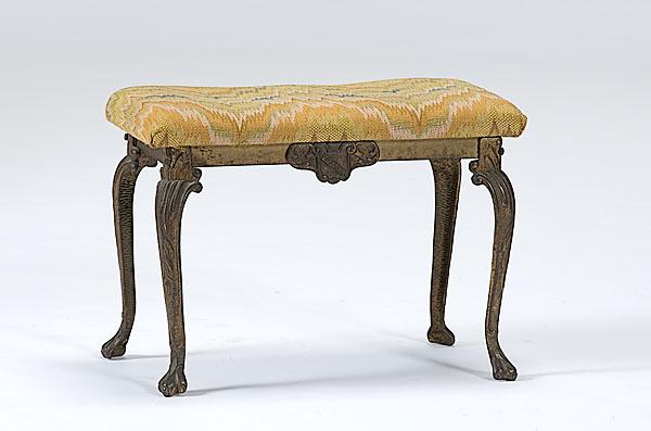 Appraisal: GILDED METAL BENCH Probably English ca - a Rococo Revival