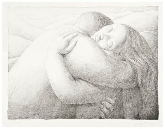 Appraisal: George Tooker b Lovers Lithograph signed in pencil numbered on