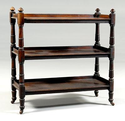 Appraisal: Regency mahogany three-tiered server mahogany throughout with rich dark color