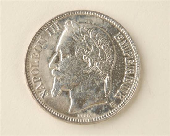 Appraisal: Five Francs France silver