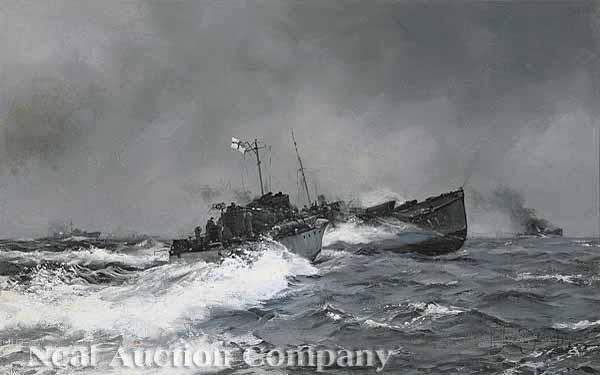 Appraisal: Montague Dawson English - MTB Motor Torpedo Boat Rams German