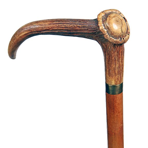 Appraisal: Stag Sword Cane Ca - A large elk horn handle