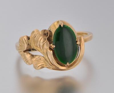 Appraisal: A Ladies' Jadeite Ring in k Gold k yellow gold