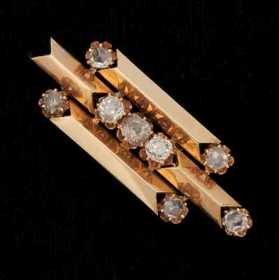 Appraisal: A Vintage Rose Gold and Diamond Brooch k rose gold