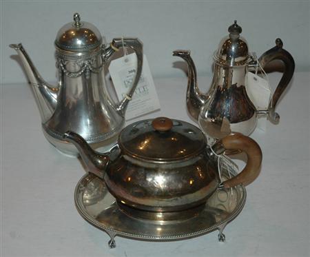 Appraisal: English and Continental Silver Coffee Pots Together with a Continental