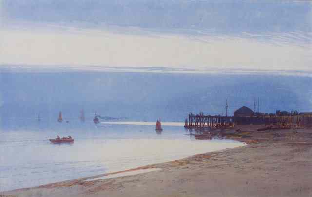 Appraisal: FREDERICK JOHN WIDGERY - Coastal view of pier Exmouth signed