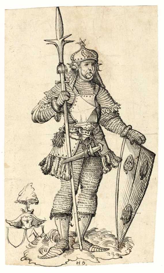 Appraisal: MONOGRAMMIST HB Hans Burgkmair d J Augsburg Standing warrior ca