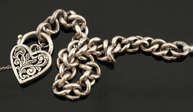 Appraisal: STERLING SILVER PADLOCK BRACELET