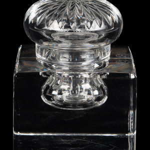 Appraisal: A Baccarat Cut Glass Inkwell th Century with acid-etched Baccarat