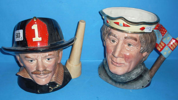 Appraisal: Royal Doulton Large Character jug The fireman D and Henry