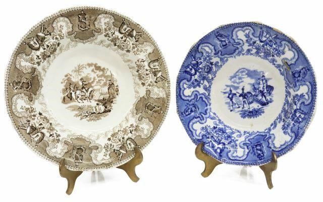 Appraisal: lot of Scarce English Staffordshire bowls in the Texian Campaigne