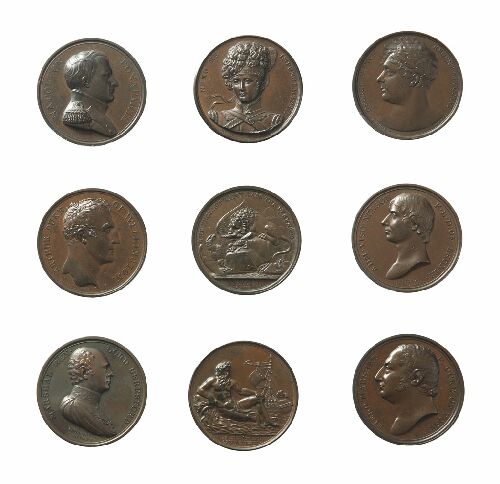 Appraisal: A collection of forty two early th century bronze medallions