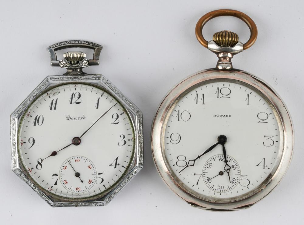 Appraisal: TWO STERLING SILVER HOWARD POCKET WATCHESthe first marked coin silver