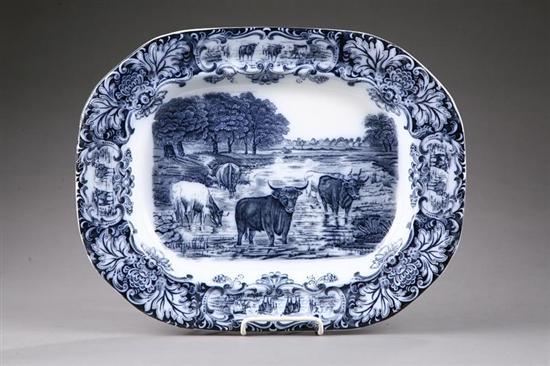 Appraisal: WEDGWOOD PLATTER Large platter with blue and white transfer depicting