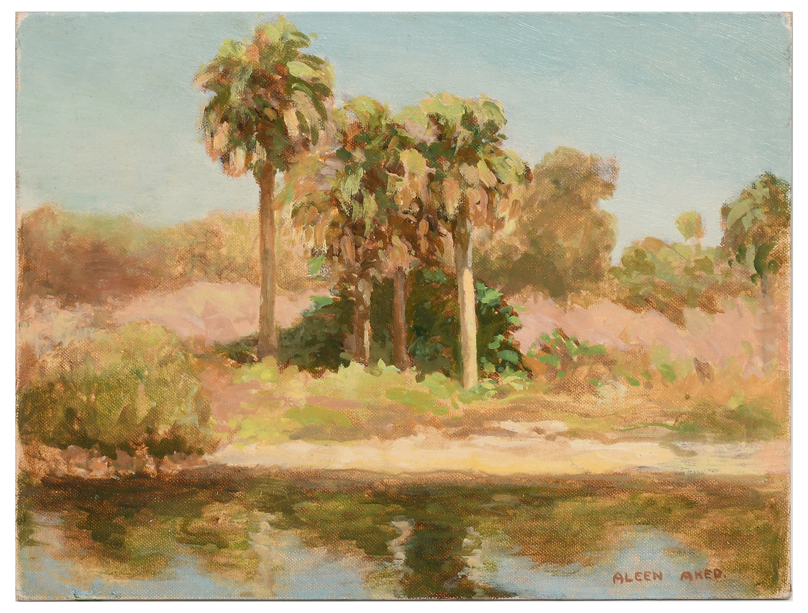 Appraisal: AKED Aleen American Canadian - Florida Landscape with Palms Oil