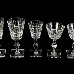 Appraisal: A Hawkes Cut-Glass Part Stemware Service TH CENTURY comprising water