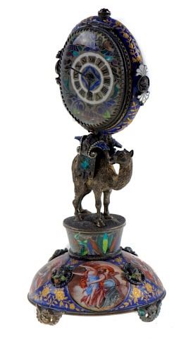 Appraisal: Viennese Gilt-Metal Camel Form Clock Viennese late th Century camel-form