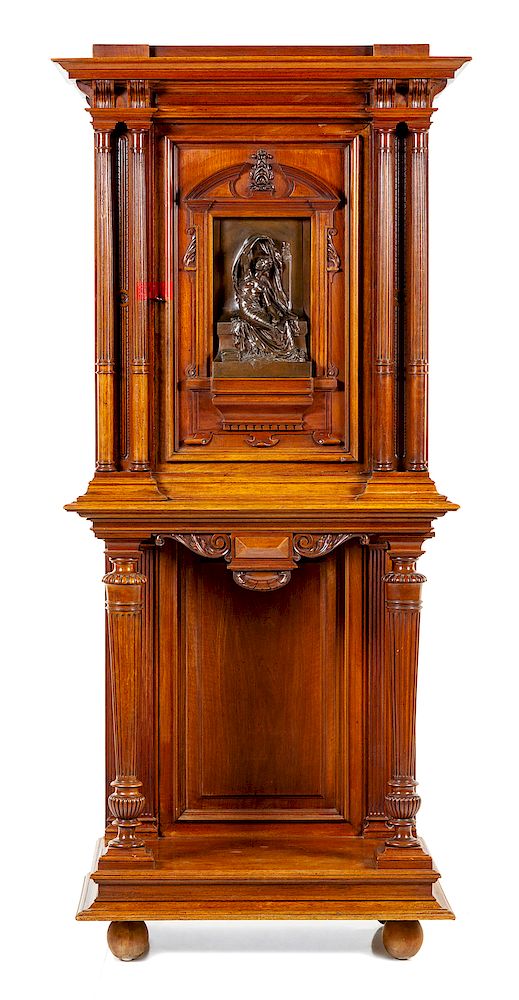 Appraisal: A French Bronze Mounted Walnut Cabinet A French Bronze Mounted