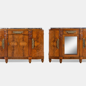 Appraisal: Art Deco First Half th Century Pair of Serving Cabinets