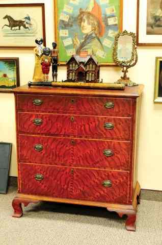 Appraisal: PAINTED CHIPPENDALE CHEST Late 's four drawer chest well detailed