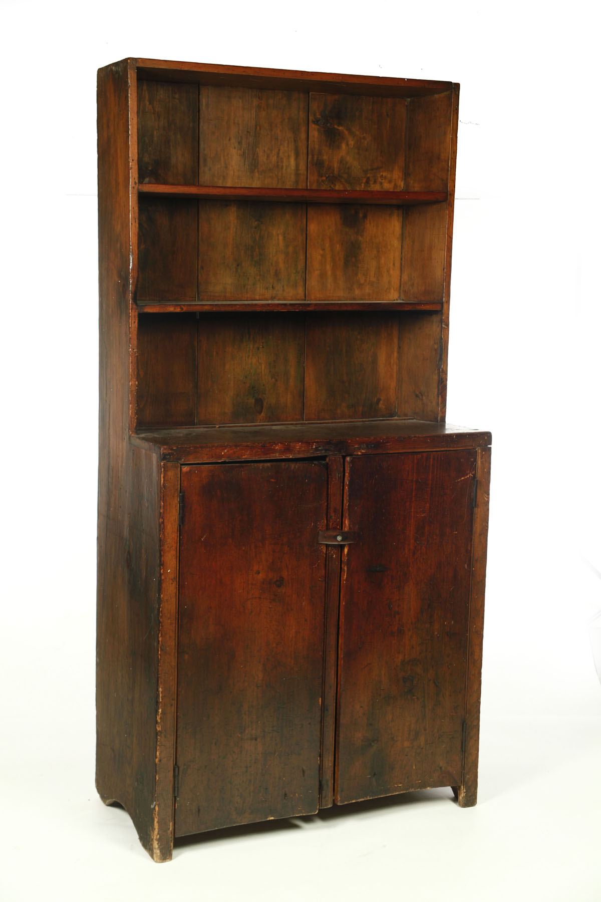 Appraisal: OPEN STEPBACK CUPBOARD American late th century Slab constructed with