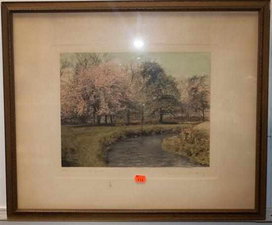 Appraisal: Wallace Nutting ''Blossoms at the Bend '' color print framed