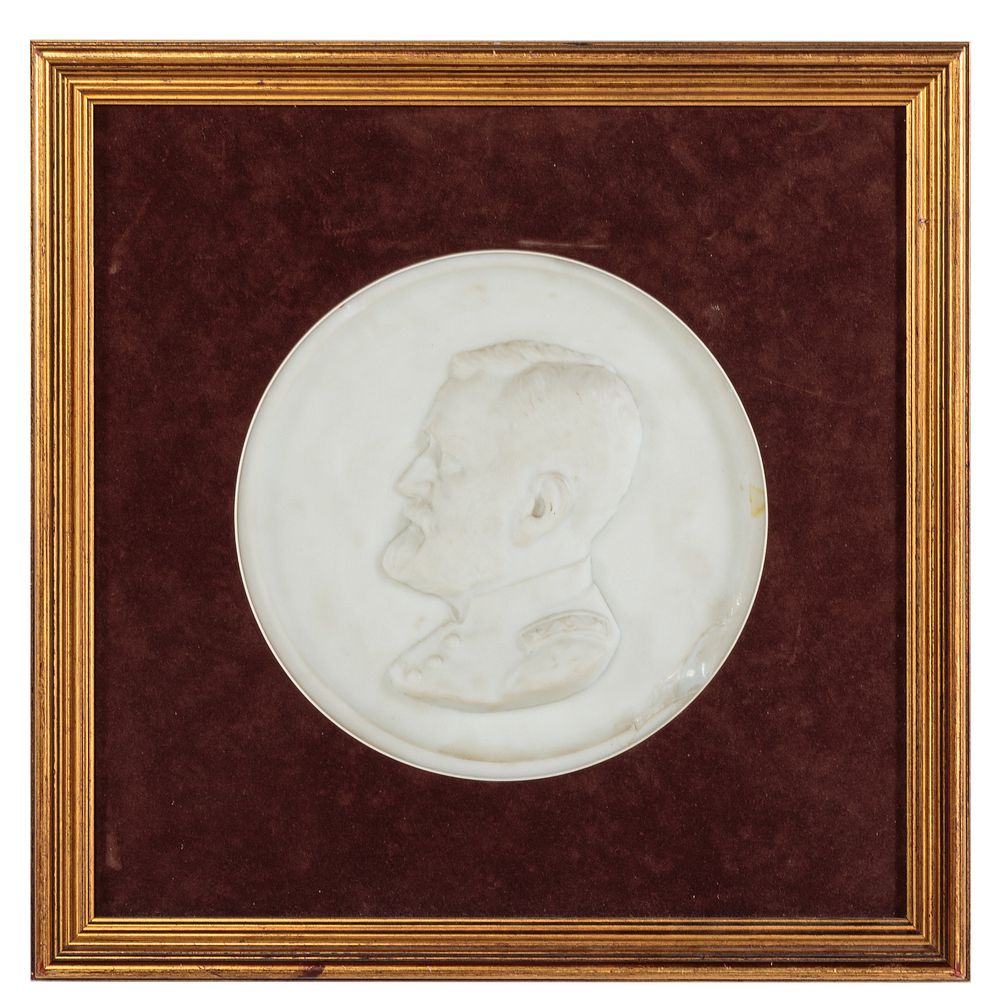 Appraisal: Ulysses S Grant Profile Portrait Plaque White porcelain profile portrait