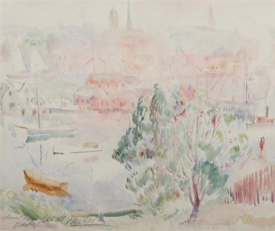 Appraisal: HAYLEY LEVER American - GLOUCESTER HARBOUR signed and titled lower