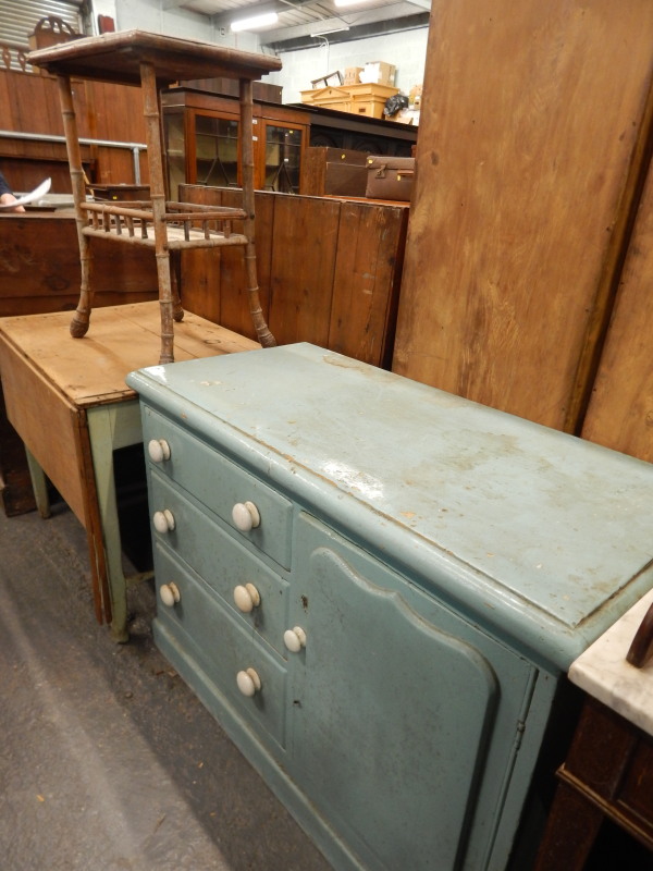 Appraisal: A collection of furniture to include a Victorian blue painted