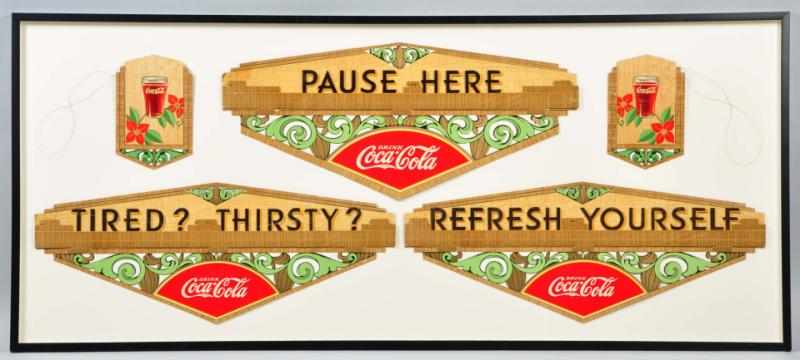 Appraisal: Coca-Cola Grillwork Festoon Description Dated Beautifully framed under plexiglass in