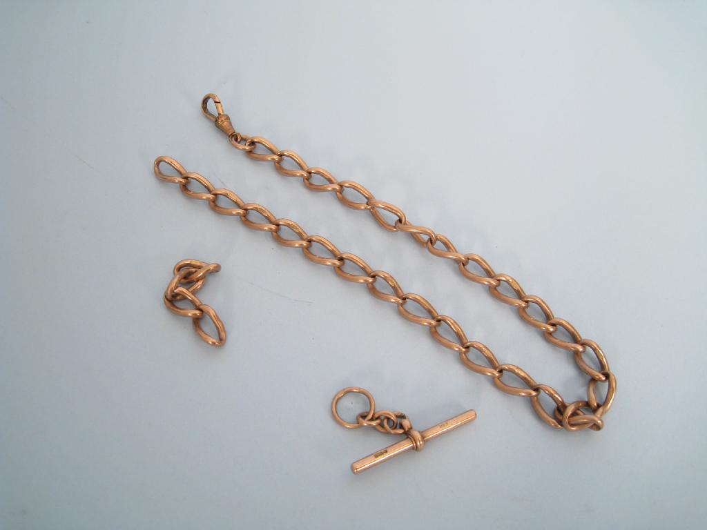 Appraisal: A ct rose gold Watch Chain with twisted links in