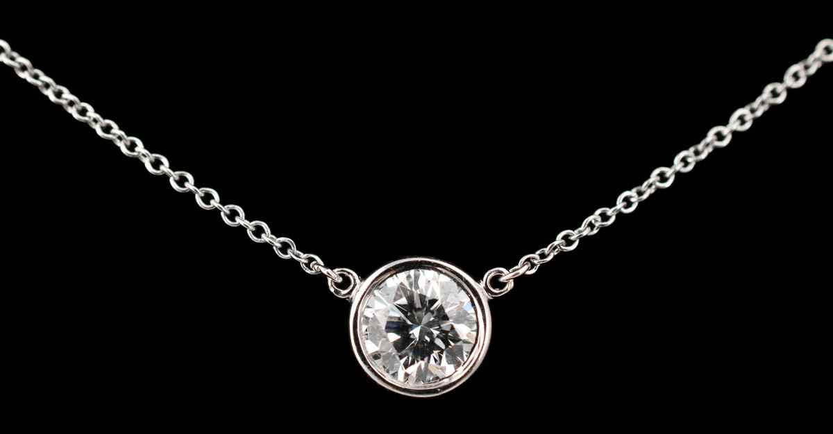 Appraisal: TIFFANY CO PLATINUM DIAMOND SOLITAIRE PENDANT NECKLACE An approx Ct