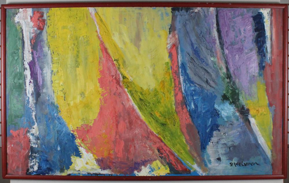 Appraisal: INEZ WEISSMAN Oregon New York - oil on board abstract