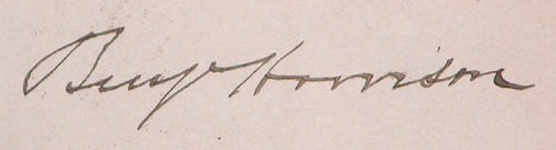 Appraisal: Artist Benjamin Harrison Title Benjamin Harrison Document Signed as President