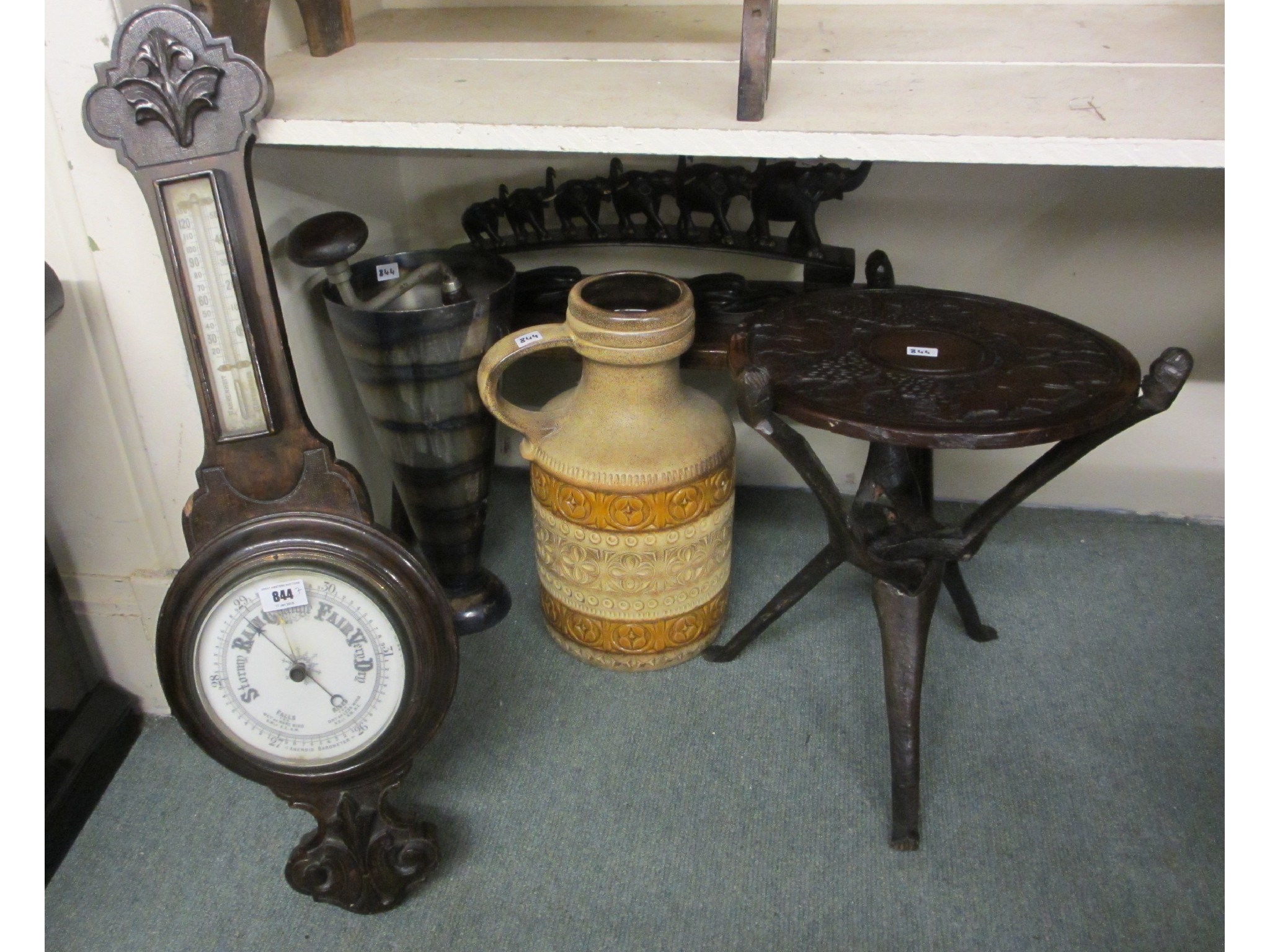 Appraisal: Barometer two occasional tables and sundries