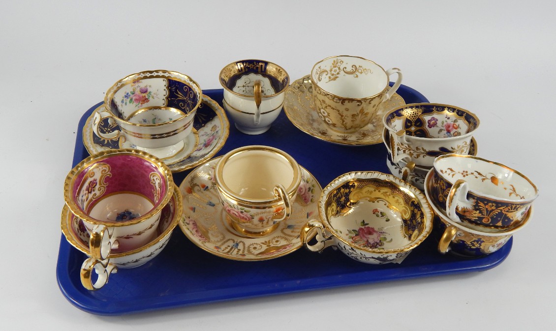 Appraisal: Early thC porcelain tea and coffee cups and saucers including