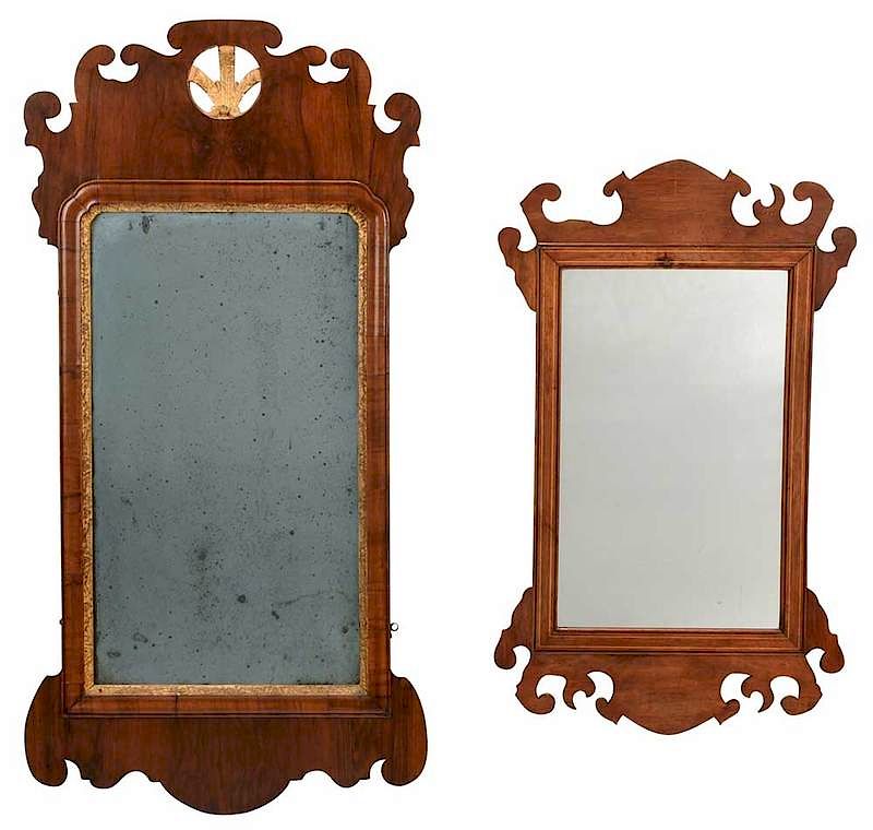 Appraisal: Two Chippendale Walnut Mirrors British late th th century George