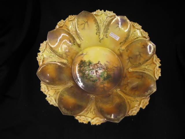 Appraisal: R S Prussia Porcelain Cottage Scene Bowl master berry size