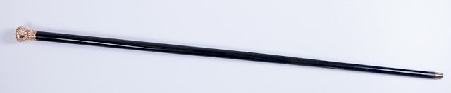 Appraisal: Antique Ebony Wood Walking Stick th Century gold filled head