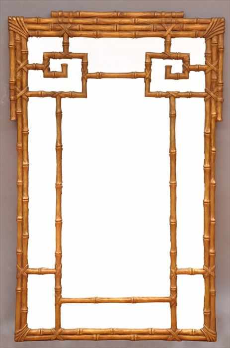 Appraisal: GILTWOOD FAUX BAMBOO WALL MIRROR BY WILLIAM BILLY HAINES The