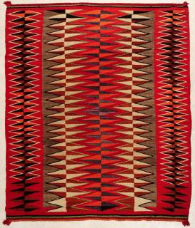 Appraisal: A DAZZLING DIAMOND COVERED TRANSITIONAL NAVAJO WEAVING A highly visual