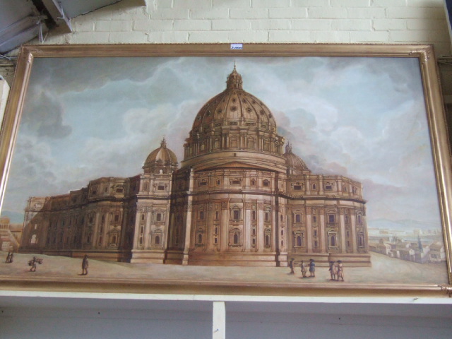 Appraisal: English School th century View of the Vatican oil on