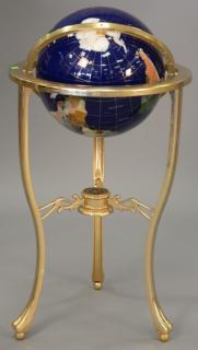 Appraisal: Mosaic globe on brass stand Mosaic globe on brass stand