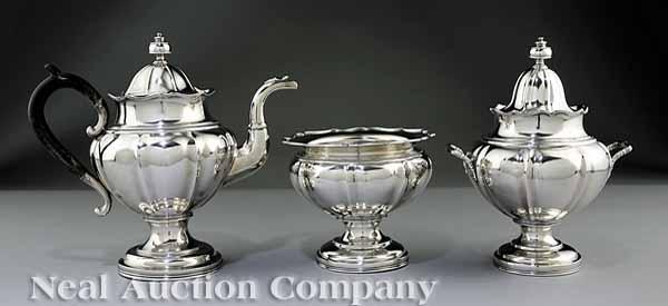 Appraisal: An American Classical Coin Silver Partial Tea Service Gale Wood